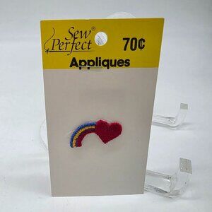 Sew Perfect Heart & Rainbow Applique Patch